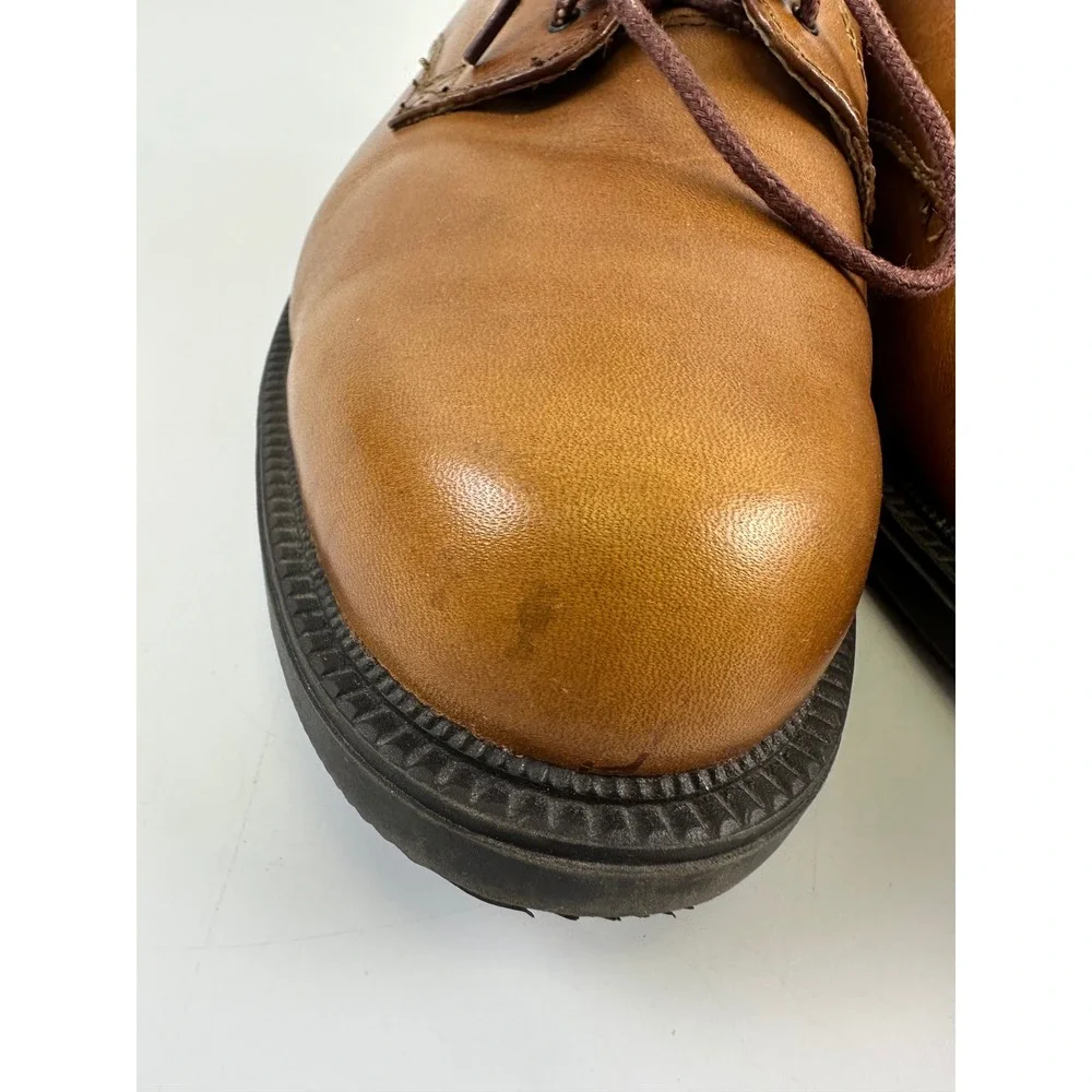 Frye Matthew Oxford Tan Leather Plain Toe Dress Shoes Lace Up Casual Mens 11 M